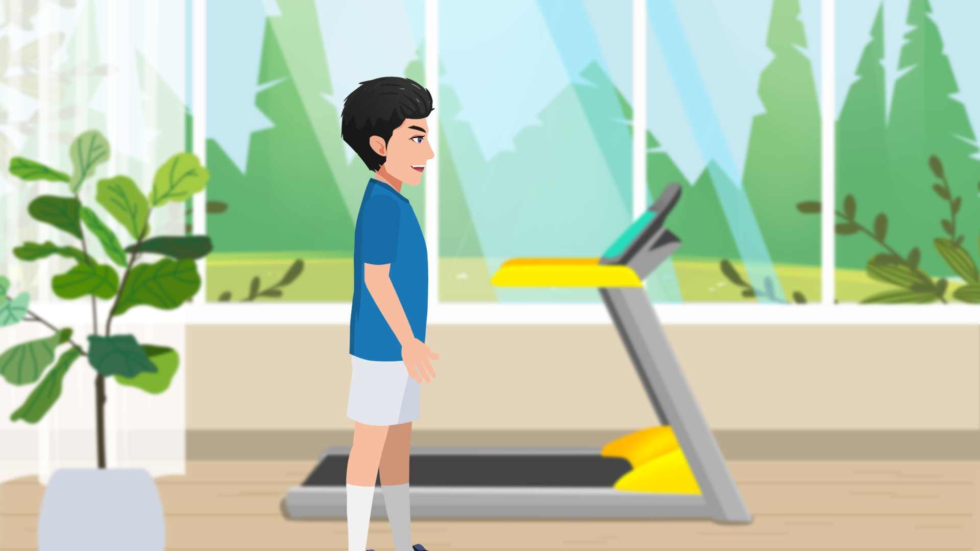 跑步机上锻炼一定要收腹挺胸